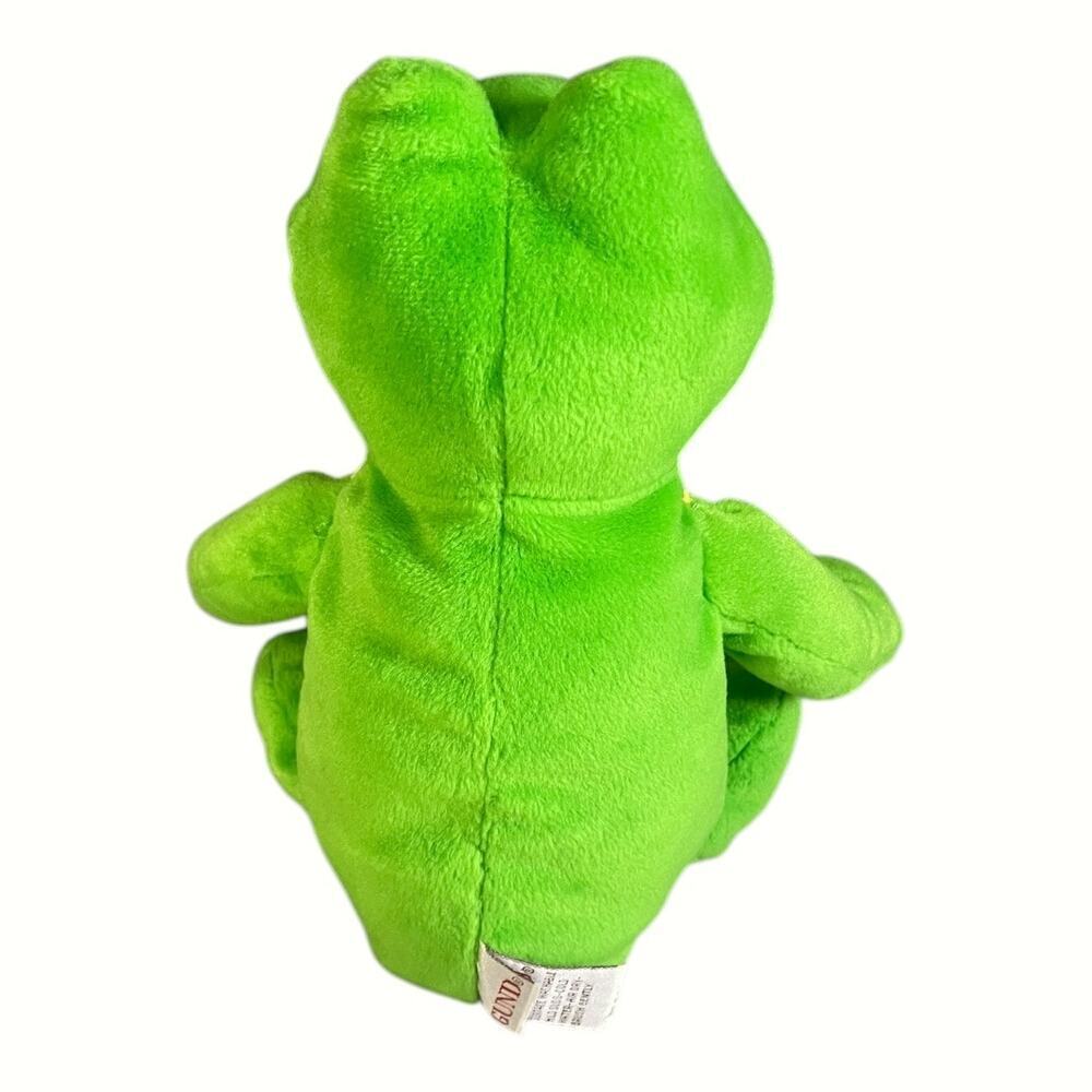 Vintage Gund “Flash” Green & Yellow 13” Frog Plush - Picture 4 of 6